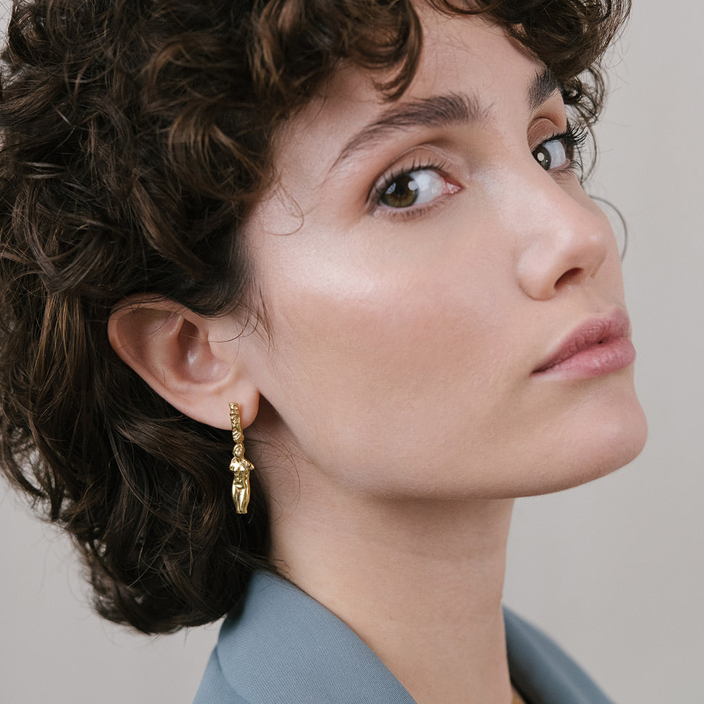 Aphrodite Drop Earrings - Gold-Plated Silver - Sister the brand
