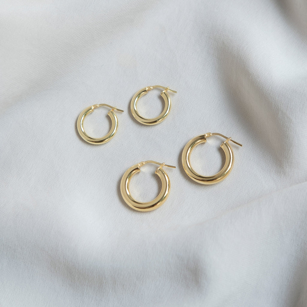 Chunky Hoop Earrings - Small - Gold-Plated Silver - Sister the brand