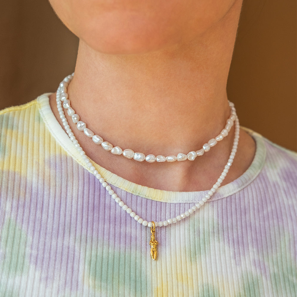 Alabaster Glass Beaded Necklace - Sister the brand
