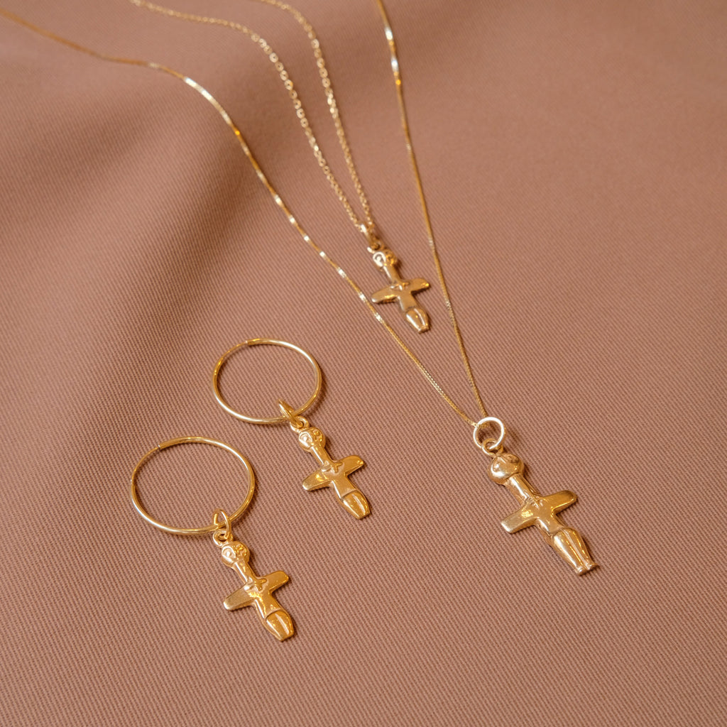 Hoop Earrings with Fertility Figurine pendant - Sister the brand