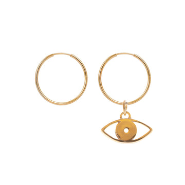 Hoop Earrings with Evil Eye Pendant - Sister the brand