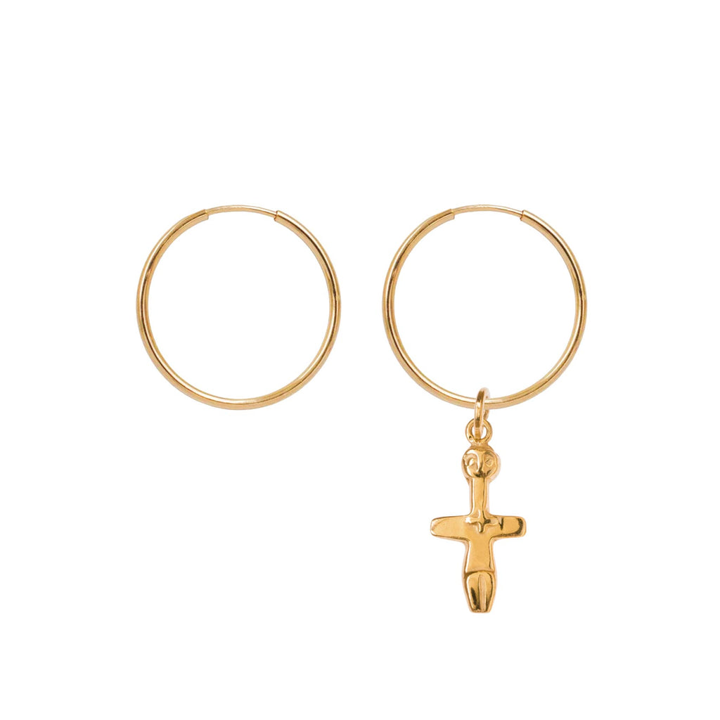 Hoop Earrings with Fertility Figurine pendant - Sister the brand