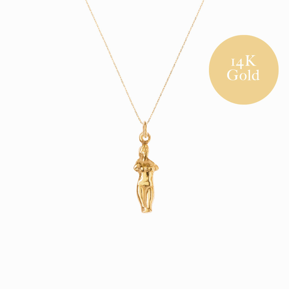 Aphrodite Pendant & Necklace - 14k Solid Gold - Small