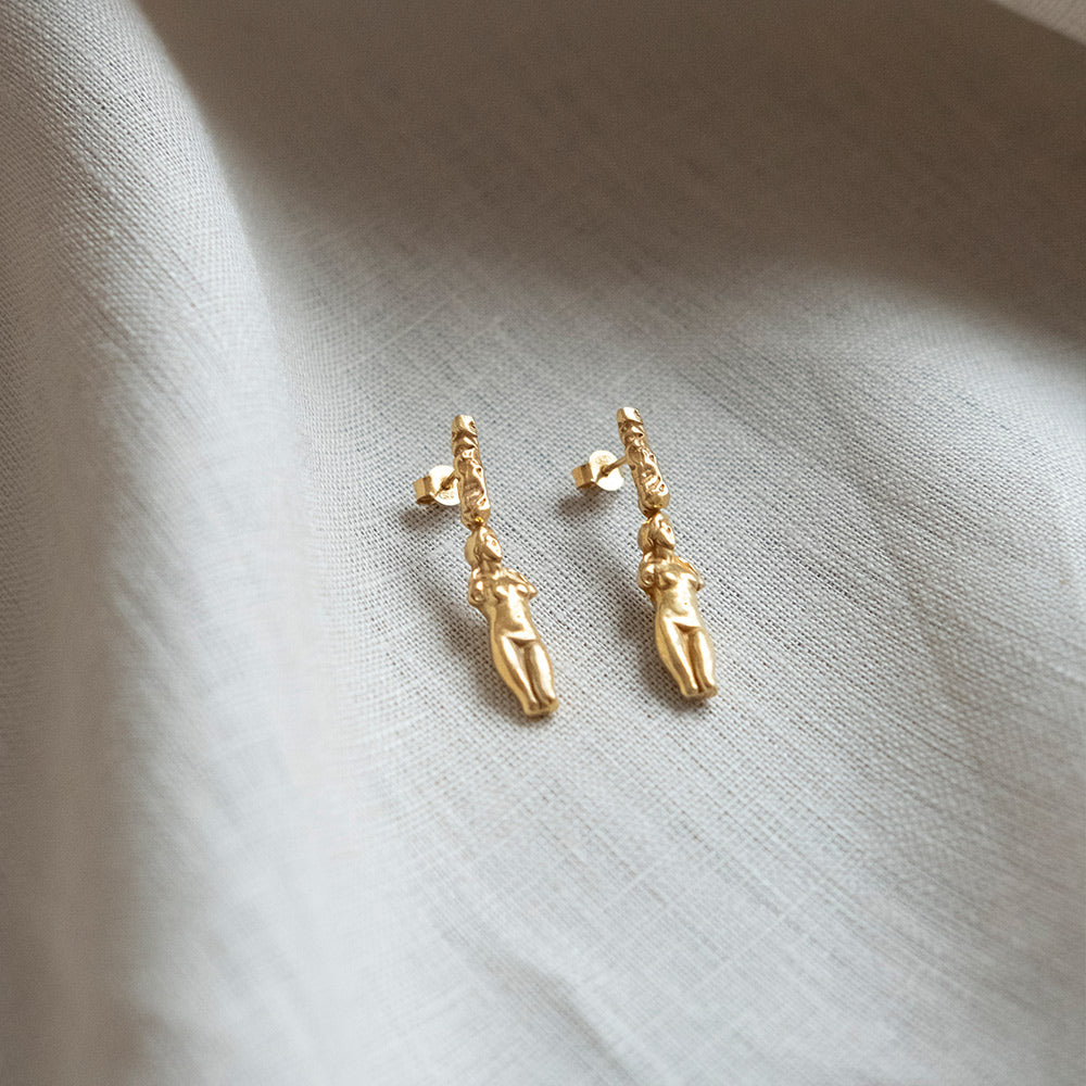 Aphrodite Drop Earrings - Gold-Plated Silver - Sister the brand