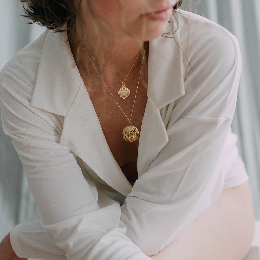 Madonna and Child Quatrefoil Gold Pendant - Sister the brand