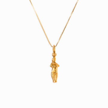 Aphrodite Gold Necklace - Handmade Greek Goddess - 24k Gold Plated Pendant - 925 Sterling Silver - Layered Jewelry - Venus - Small