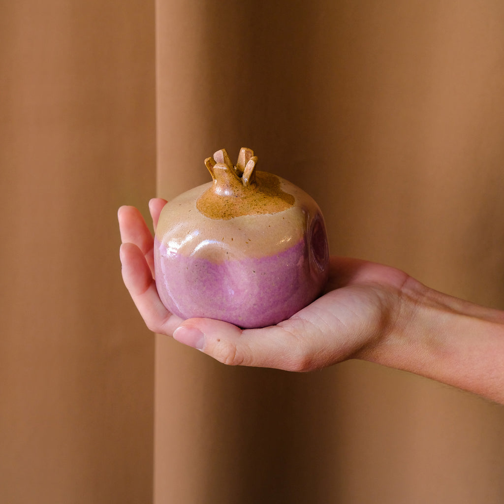 Pink and Brown Ceramic Pomegranate - Sister the brand