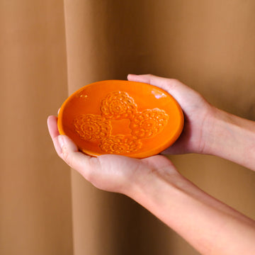 Orange lace impressed ceramic meze plate - Sister the brand