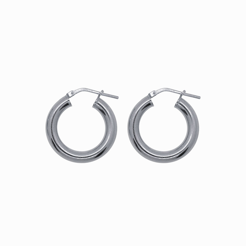 Large chunky silver deals hoop earrings