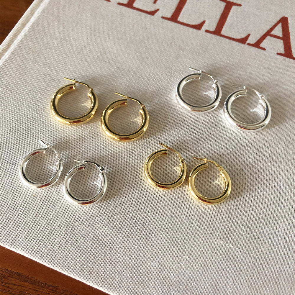 Chunky Hoop Earrings - Large - Gold-Plated Silver - Sister the brand