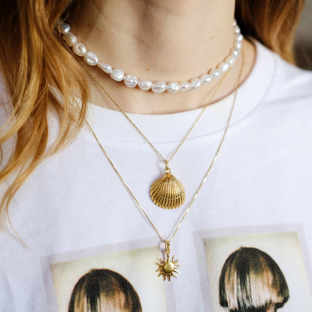 Large Shell Pendant - Gold-Plated Silver - Sister the brand