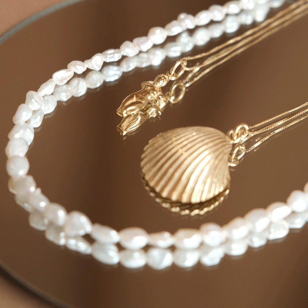 Large Shell Pendant - Gold-Plated Silver - Sister the brand