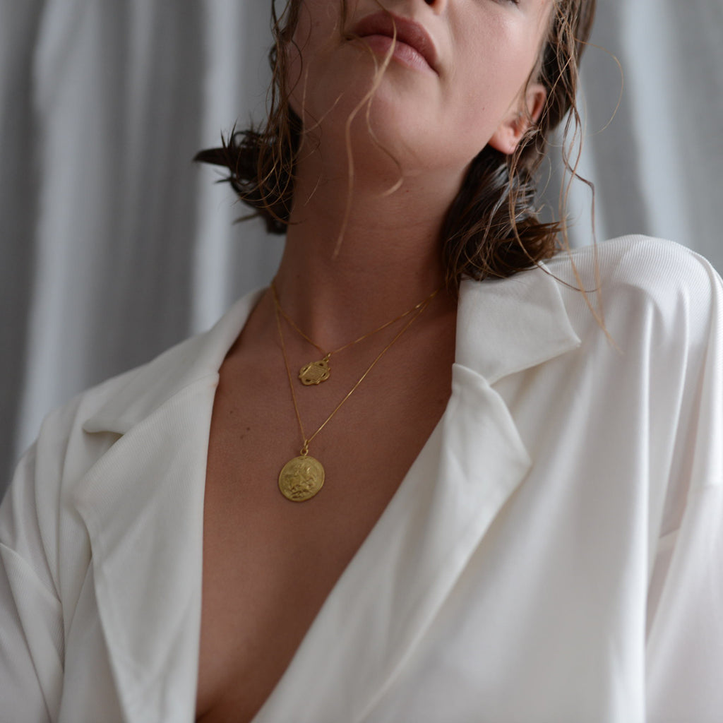 St George and the Dragon Gold Pendant - Sister the brand