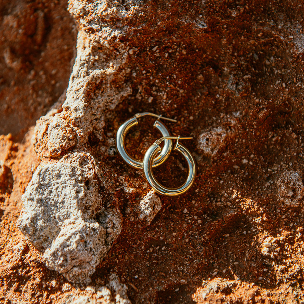 Chunky Hoop Earrings - Large - Gold-Plated Silver - Sister the brand