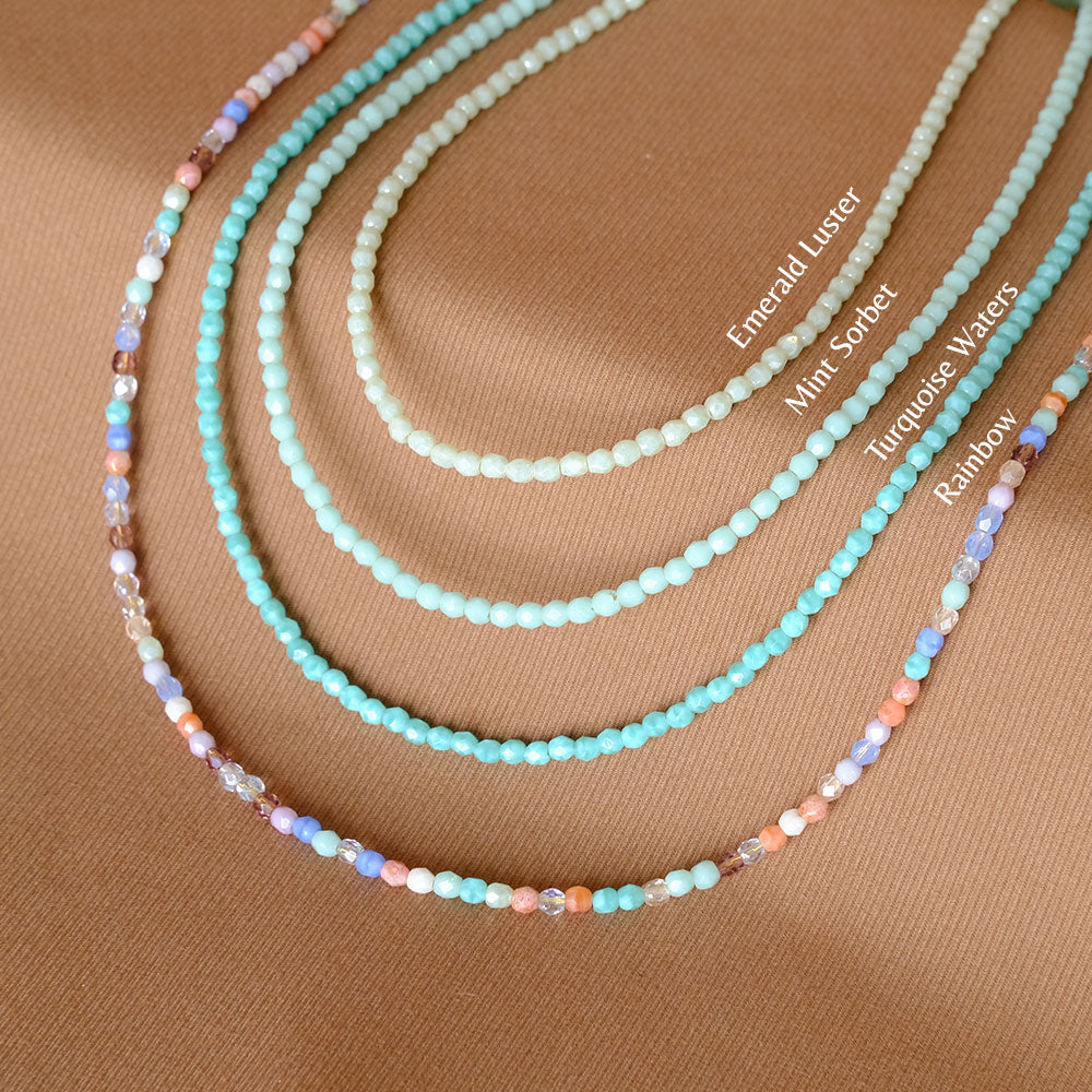 Mint Sorbet Glass Beaded Necklace - Sister the brand