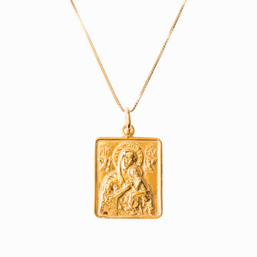 Madonna and Child Frame Gold Pendant - Sister the brand