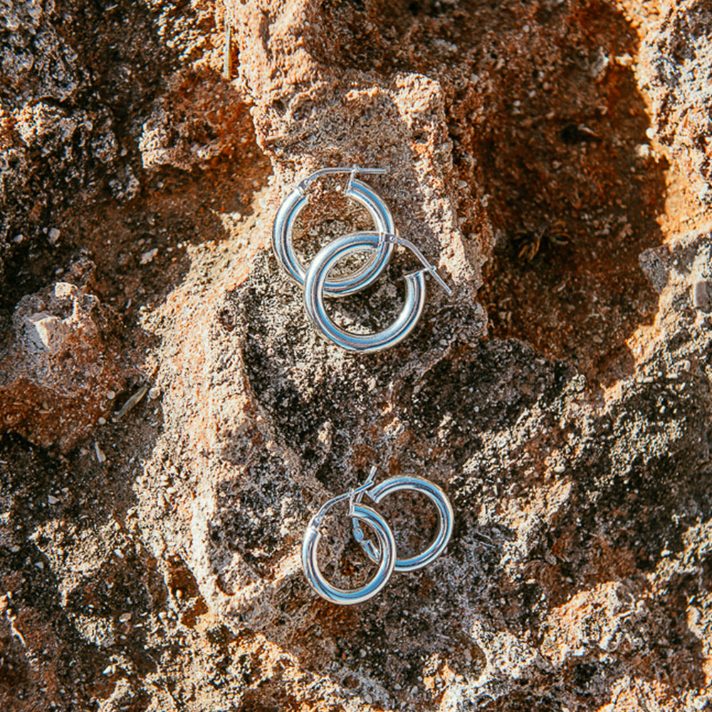 Chunky Hoop Earrings - Small - Silver - Sister the brand