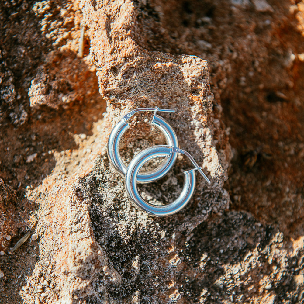 Chunky Hoop Earrings - Large - Silver - Sister the brand
