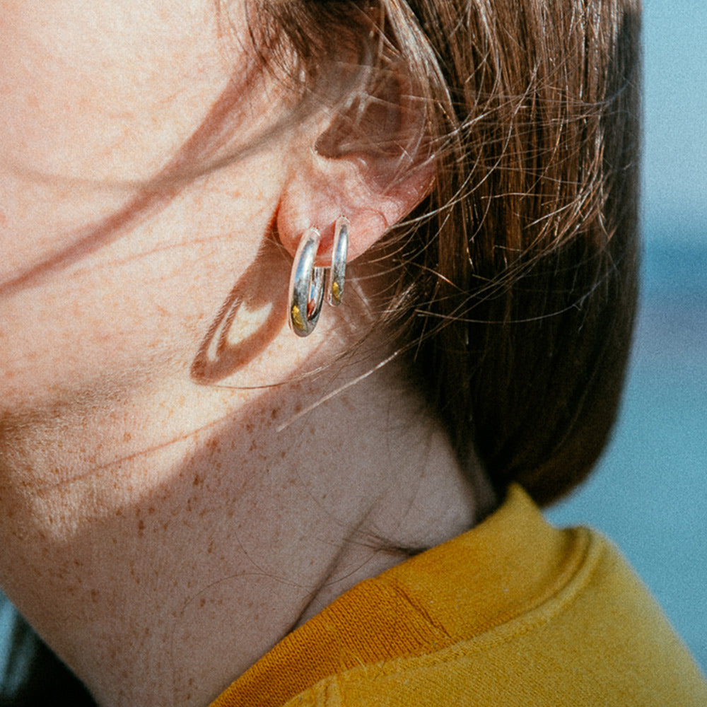 Chunky Hoop Earrings - Small - Silver - Sister the brand