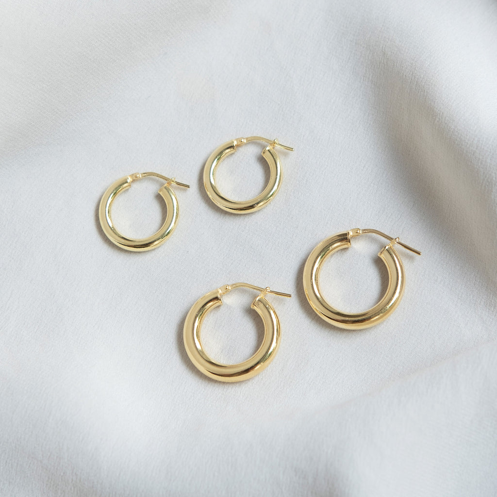 Chunky Hoop Earrings - Large - Gold-Plated Silver - Sister the brand