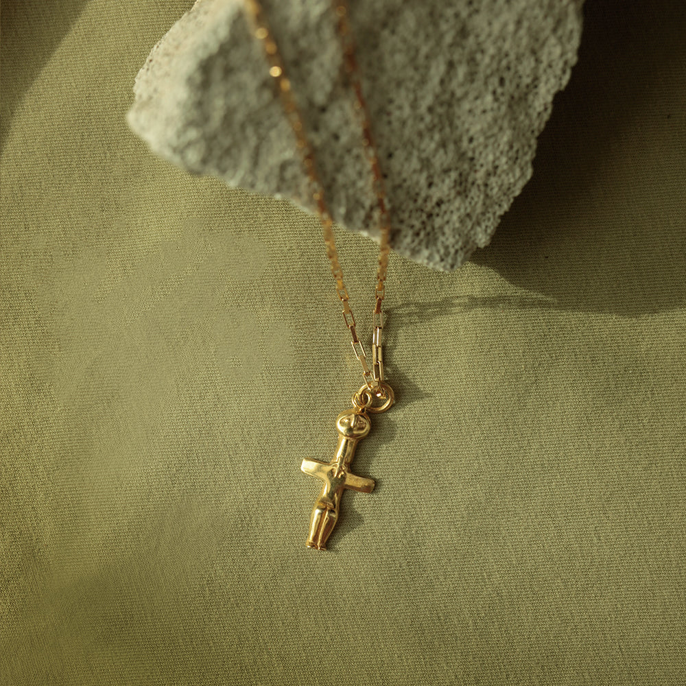 Neolithic Fertility Figurine Large Gold Pendant - Sister the brand