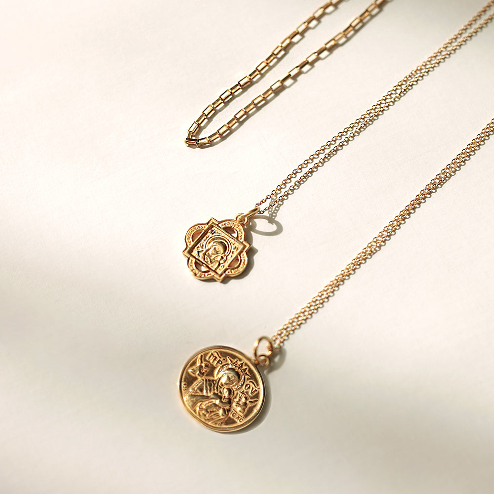 Madonna and Child Quatrefoil Gold Pendant - Sister the brand