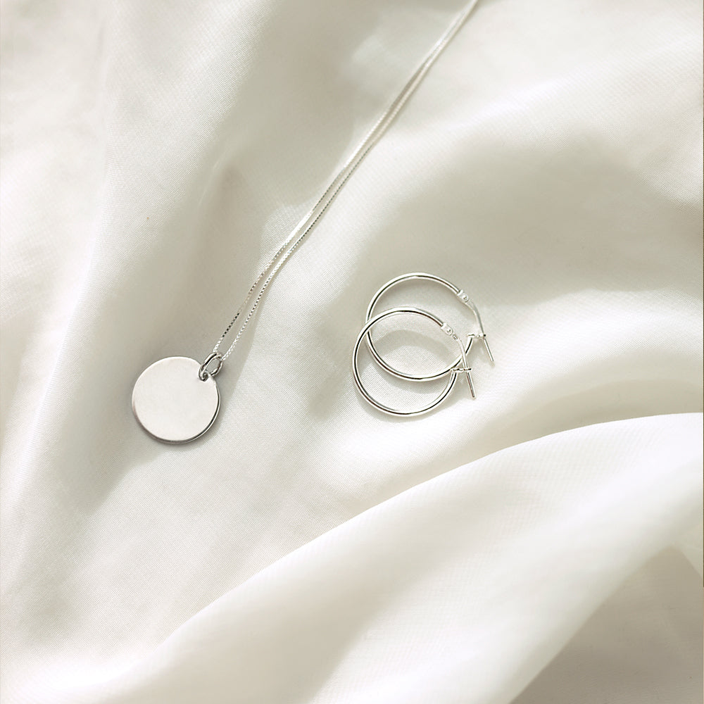 Plain Coin Small Silver Pendant - Sister the brand