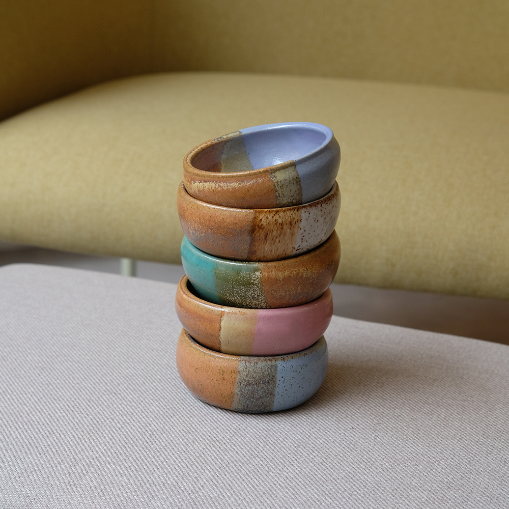 White and brown ceramic dip bowl - Sister the brand