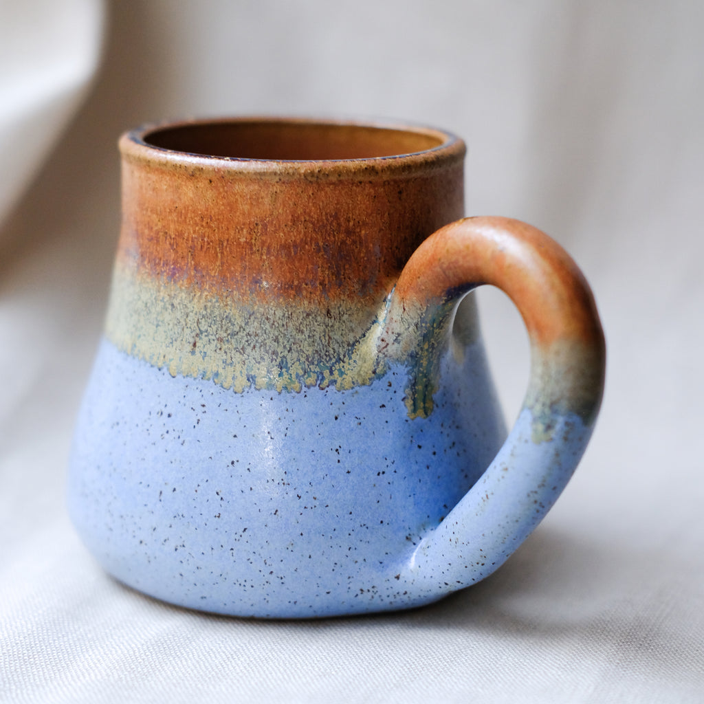 Light Blue and Brown Ceramic Mug - Sister the brand