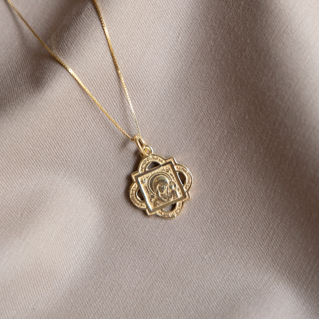 Madonna and Child Quatrefoil Gold Pendant - Sister the brand