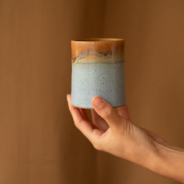 Light Blue and Brown Ceramic Tumbler - Sister the brand