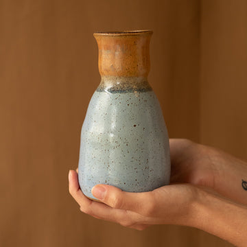 Light blue and brown speckled 'Kampili' ceramic vase - Sister the brand