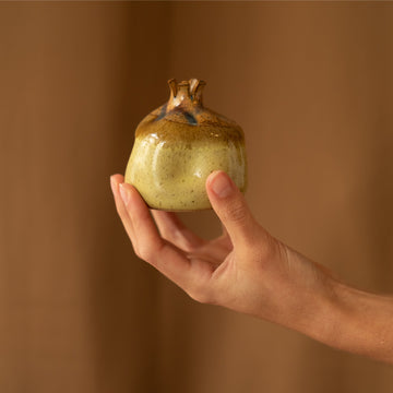Yellow and Brown Ceramic Pomegranate - Sister the brand