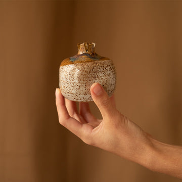 White and Brown Ceramic Pomegranate - Sister the brand