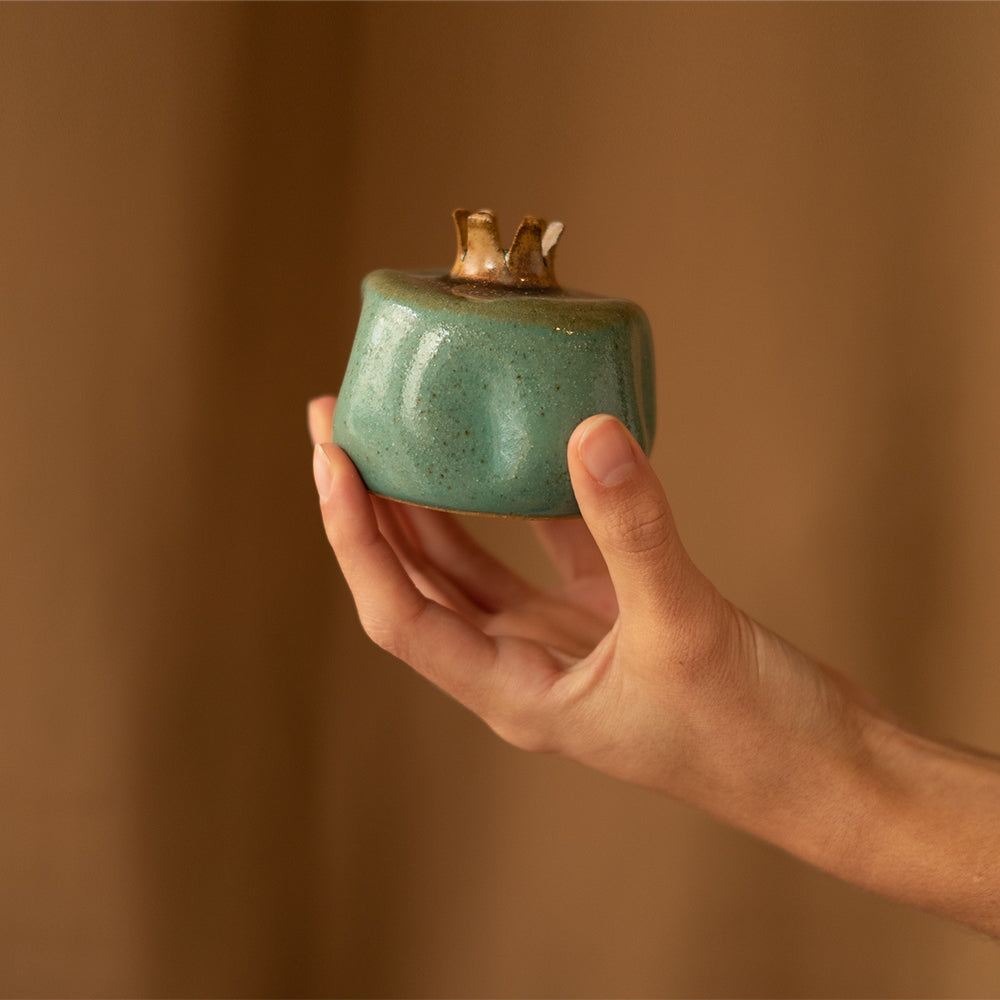 Green and Brown Ceramic Pomegranate - Sister the brand