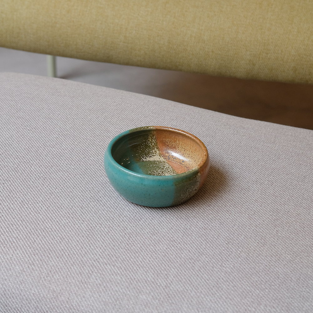 Turquoise and brown ceramic dip bowl - Sister the brand